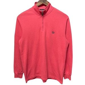 Chaps basic long sleeve 1/4 zip collared fall small logo sweatshirt jacket